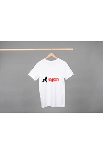 Noname Tricou Unisex Bumbac Premium Casual " Your mom is EpicMount " Inscriptie