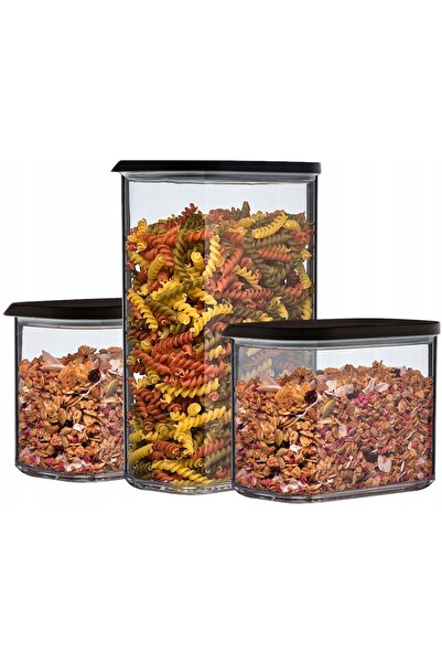 Mepal Modula 3Sz Set de recipiente negre pentru cereale și cafea