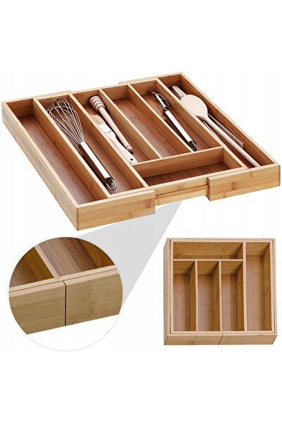 Kela Suport retractabil pentru tacâmuri din bambus 28,5 - 39 x 33 x 5 cm