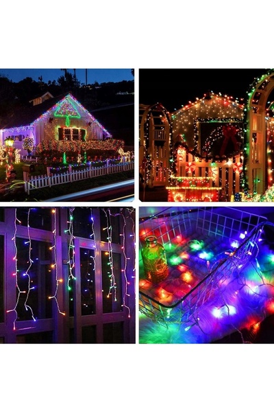 NO BRAND Sople Led 300 Multicolor+Alb cu Flash 14m Ip44 Ghirlandă Luminoasă d...