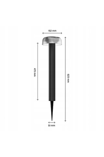 NO BRAND Lampă solară LED de grădină tip stâlp 473mm SOLARA FUNGI 2.5W 500mm ...