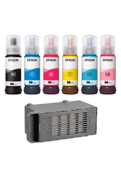NO BRAND NOWY Cutie de întreținere Epson C9345 PXMB9 + 6X Cerneală 107 T09B E...