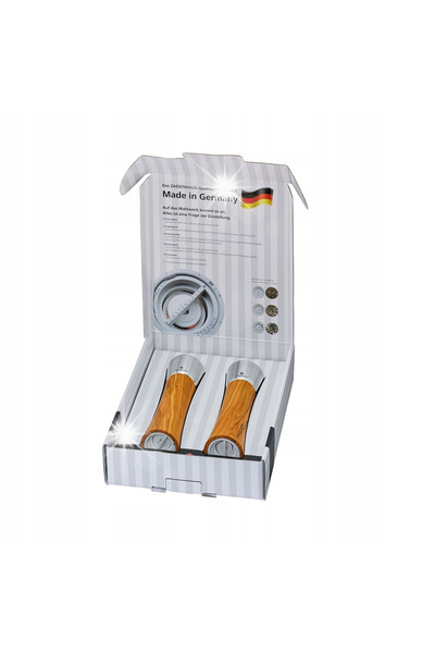 NO BRAND Set de 2 râșnițe de sare și piper din lemn de măslin, 18 cm