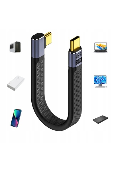 NO BRAND Cablu USB-C USB 4 40Gb/s USB C PD 240W 8K - 60Hz Thunderbolt 4 13cm ...