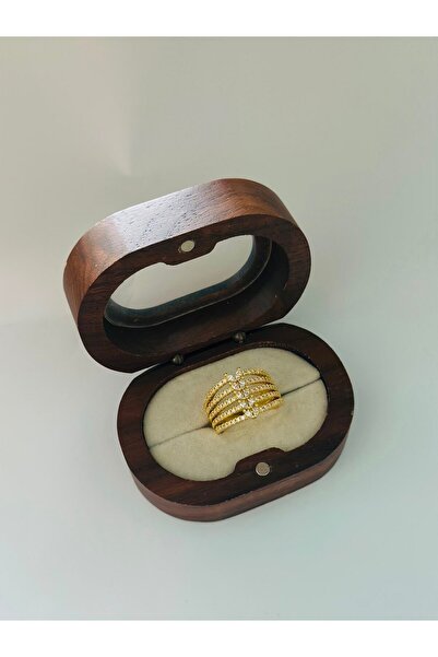 BYYEŞO 5 Row Detail Vzircon Stone Adjusted Steel Ring