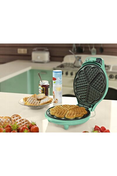 NO BRAND Aparat de făcut vafe retro antiaderent de 700W, cu 5 forme de vafe.
