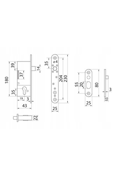 NO BRAND Blocare electromagnetică Jeb-220 K cu acțiune inversă