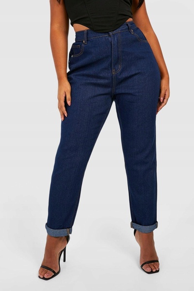 NO BRAND Blugi bleumarin drepți clasici cu talie înaltă Boohoo 36
