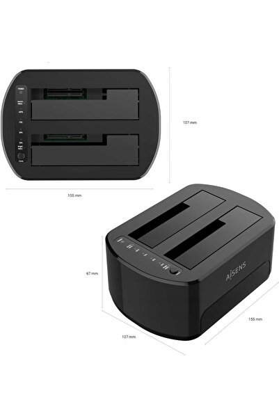 NO BRAND Aisens Asds-D03B Stație de andocare Sata 2,5 / 3,5'' USB 3.0 Clonare...