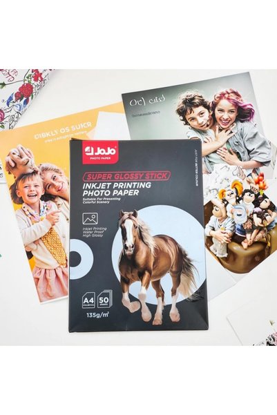 Fors JoJo Inkjet Printing Photo Paper A4, 50 Sheets, 135g/m² | Super Glossy Stick, Waterproof, Vivid Colour, Dye & Pigment Ink, Up to 9600dpi