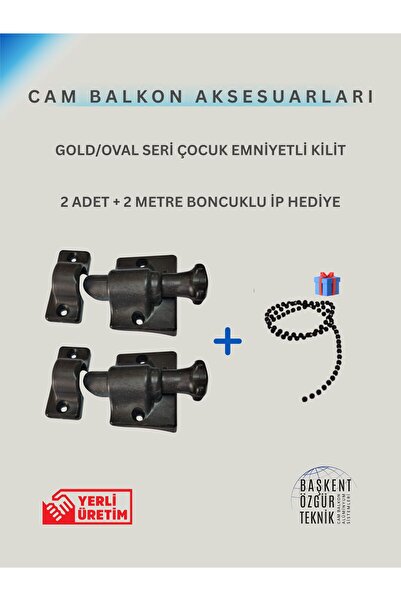 CADDE CAM BALKON GOLD/OVAL SİSTEM ÇOCUK EMNİYETLİ CAM BALKON KİLİDİ