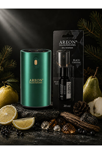 Areon Aromatik Difüzör Yeşil (Klasik Metal) + Black Crystal