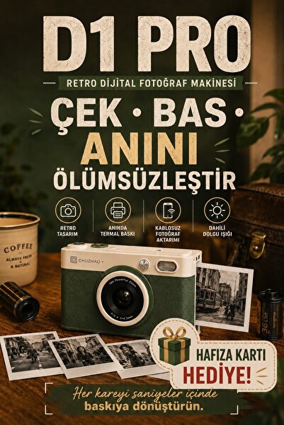 WUNİT İnstant Kamera Çift Lens Hafıza Kartı Hediyeli Anında Fotoğraf Çıkar 8 ...