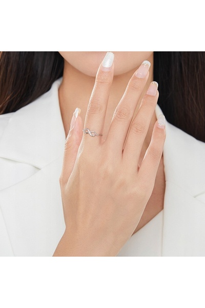 NO BRAND Fraise Inel reglabil Infinity S925 cu Zirconia