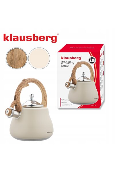 NO BRAND Ceainic cu fluier Klausberg Kb-7919 2,8L Inducție Gaz Inox Bej