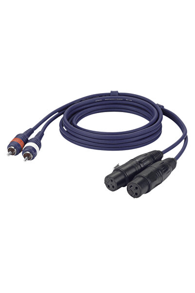 Dap Audio DAP FL25150 Cablu audio 2 XLR mamă la 2 RCA tată, 1,5 m, Albastru