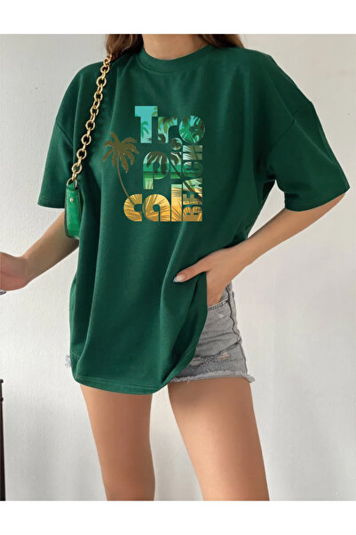 yombaa PALMİYE TASARIM Tricou oversize imprimat