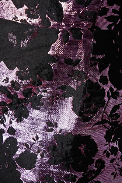 NO BRAND Rochie maxi neagră tip creion, cu umerii goi, cu design floral, Coas...