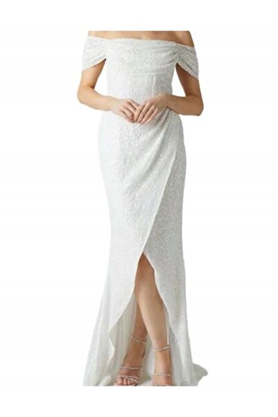 NO BRAND Rochie de mireasă clasică albă, asimetrică, cu umerii goi, Coast 44