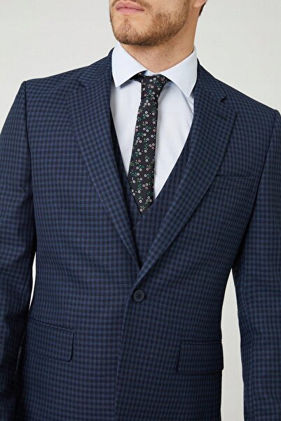 NO BRAND Blazer simplu, clasic, bleumarin, în carouri, cu nasturi, Burton 44