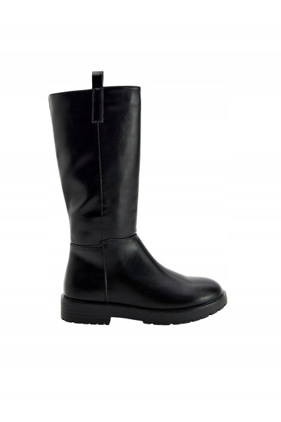 NO BRAND Cizme de cowboy negre, clasice, din piele ecologică netedă, cu vârf ...