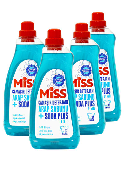 Miss Sıvı Çamaşır Deterjanı Arap Sabunu + Soda Etkili 1500 ml X 4 Adet