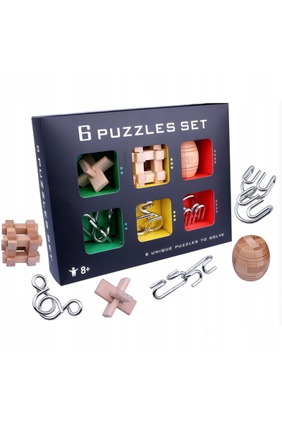 NO BRAND Jocuri de logică, puzzle-uri, jucării educative din metal și lemn pe...