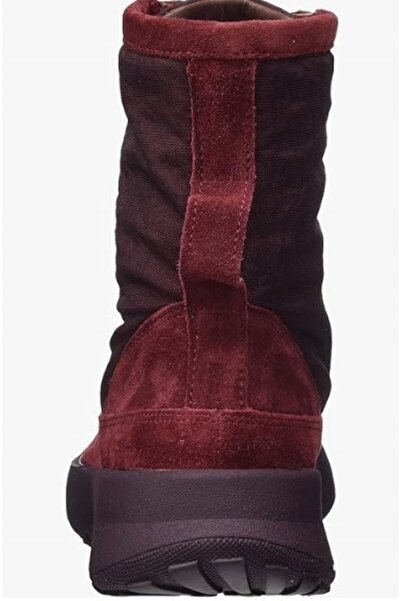 NO BRAND Botine din piele întoarsă bordo, cu șireturi 3-000674-5000 Think! 42