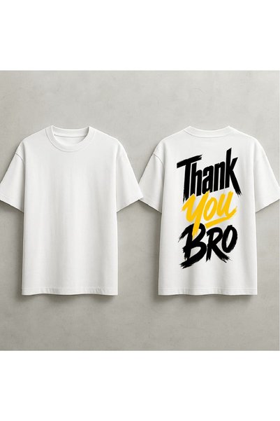 EFEVRA Thank You Bro Printed Oversize T-Shirt