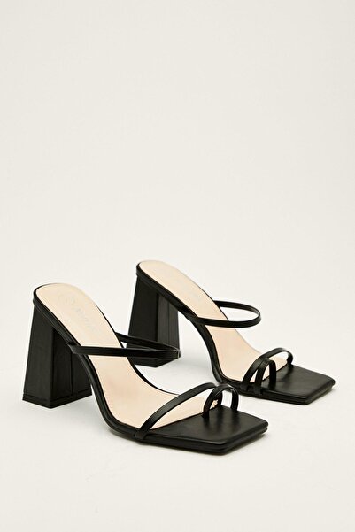 NO BRAND R50R003 Papuci Negri Tocuri Japoneze Boohoo 41