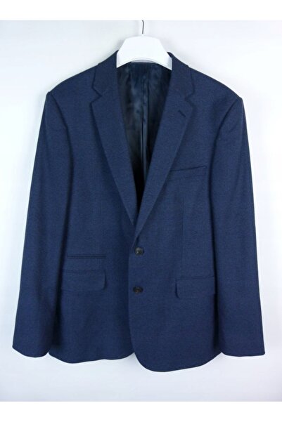 NO BRAND Blazer clasic bleumarin texturat cu buzunar Burton 48