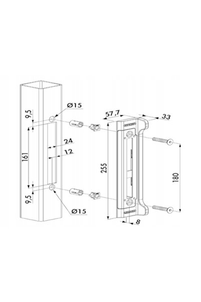 NO BRAND Zăvor SFKI pentru încuietoare Locinox Fortylock INOX 40x40
