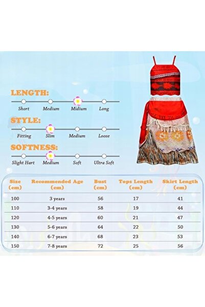 NO BRAND Costum Moana Rochie de Prințesă Vaiana pentru Fete Accesorii