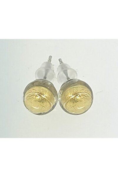 OEM Cercei, 8mm, cu frunză aurie, Murano, material hipoalergenic