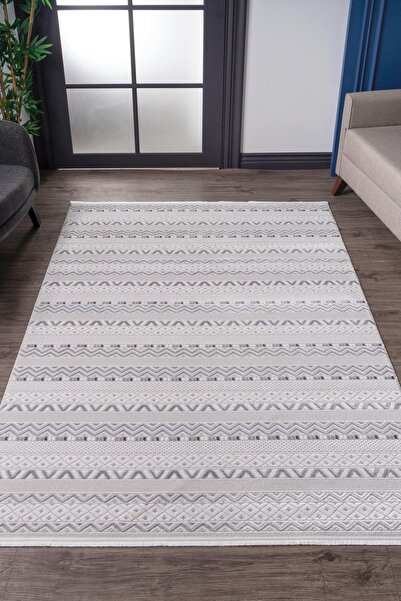 HALICIM COLLECTION TR Nar A0235 Gri 130 x 230 Özel Ölçü Yumuşak Dokulu Makine...