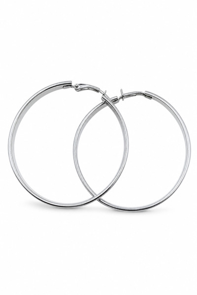 Jack Ferrero Women's Gray Big Hoop Earrings Stylish and Modern Design Bijoute...