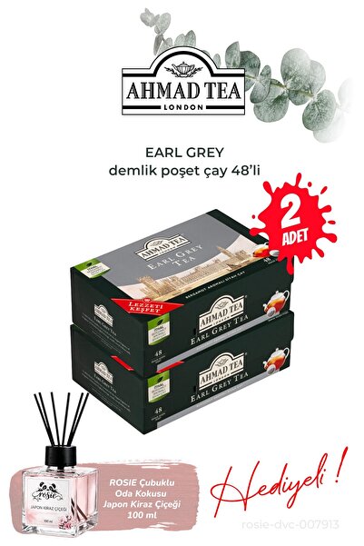 Ahmad Tea Earl Grey Teapot Tea Bags 48-Pack 154 g 2 Packs and Room Fragrance