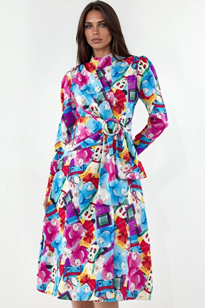 Hiccup Msn Patterned Double-Breasted Midi Dress