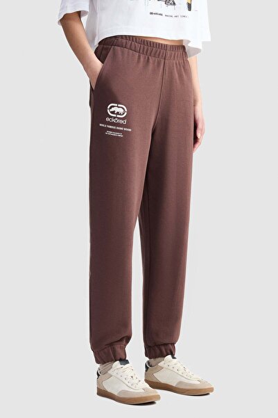 ecko unltd. Lillian Brown Relaxed Fit Printed Loose Fit Women's Sweatpants