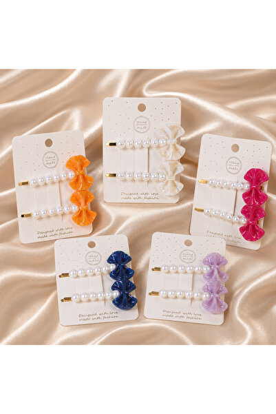 Becha Bijuteri Pearl Detailed Ribbon Set of 5 with Buckle