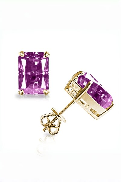MEETMAY 18K Gold Plated S925 Silver Radiant Cut Earrings - 4ct 8x10mm Crushed...