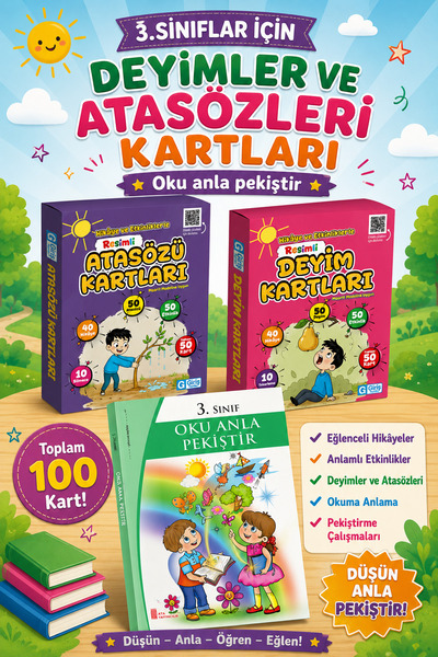 Ata Yayıncılık 3.Sınıflar İçin Atasözleri ve Deyim Kartları + Oku Anla Pekiştir