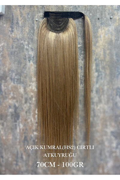 HalitCan HairKing 70 CM Açık Kumral (HS2) Cırtlı At Kuyruğu – 100 Gr – %100 G...