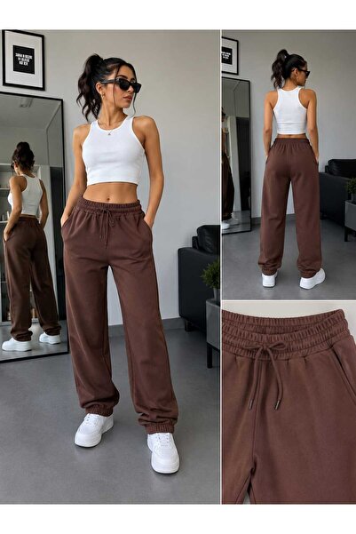 BRİGELLE Lastikli ve ayarlanabilir bağcıklı bel, çift cepli, rahat kalıp jogg...