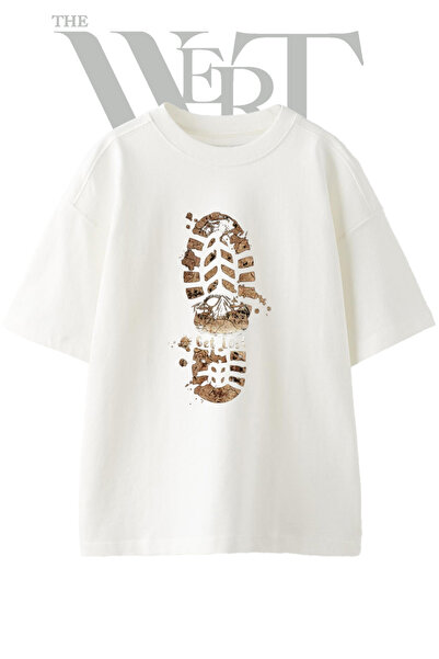 THEWERT Bot Izi Mountain Design T-shirt sa printom, unisex, bela, veće veličine