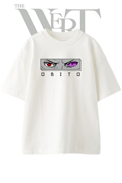 THEWERT Μπλουζάκι Obito_1 με στάμπα σχεδίου, Unisex, λευκό, oversized