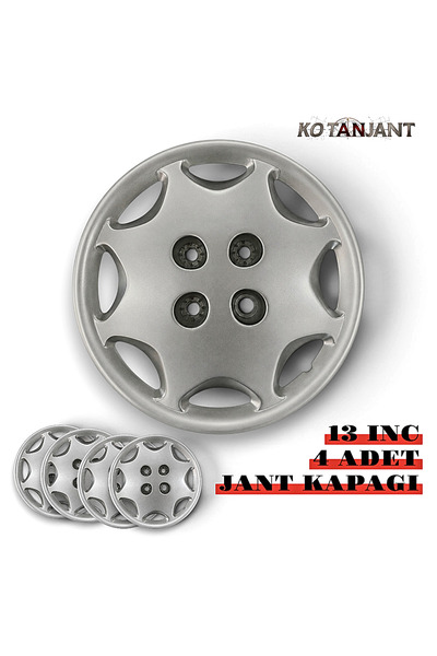 Kotanjant FİAT TOFAŞ ŞAHİN 13 İnç Jant Kapağı 4'lü Set Gümüş + 4 Amblem