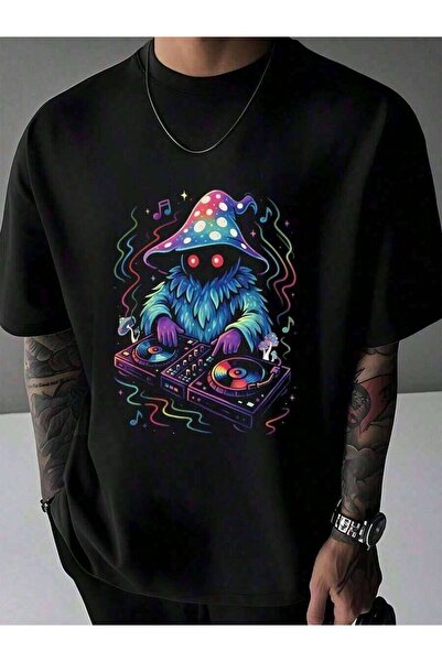 9TAY ملابس EDM Rave Outfits Festival Electronic Music Graphic DJ-Shirt Summer...