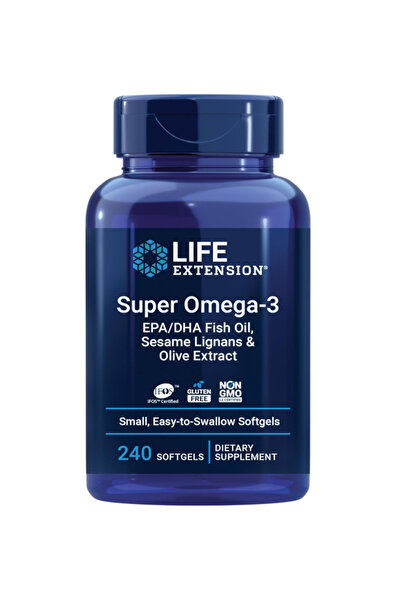 Life Extension Super Omega-3 EPA/DHA Fish Oil, Sesame Lignans & Olive Extract...