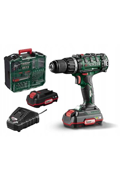 PARKSIDE PABS 20-Li 20V Mașină de găurit și înșurubat, 2 baterii de 2Ah, Încărcător, Set de accesorii